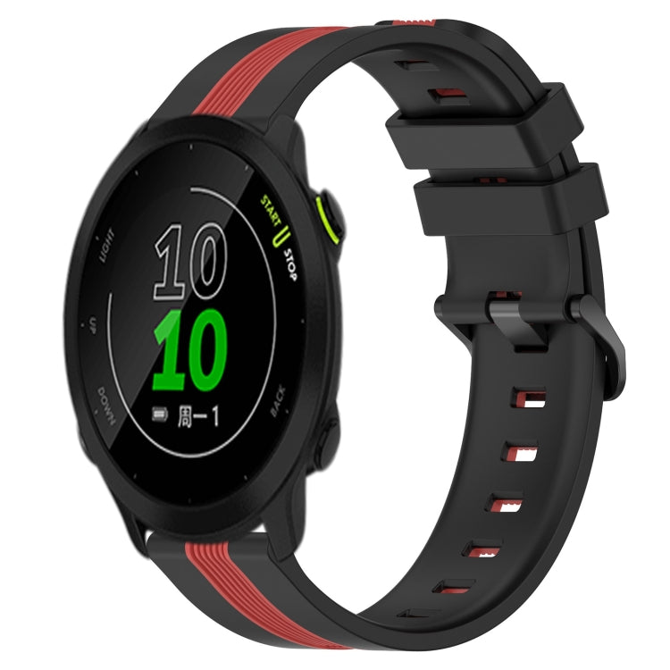 For Garmin Forerunner 158 20mm Vertical Two-Color Silicone Watch Band