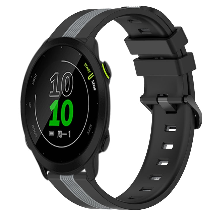 For Garmin Forerunner 158 20mm Vertical Two-Color Silicone Watch Band