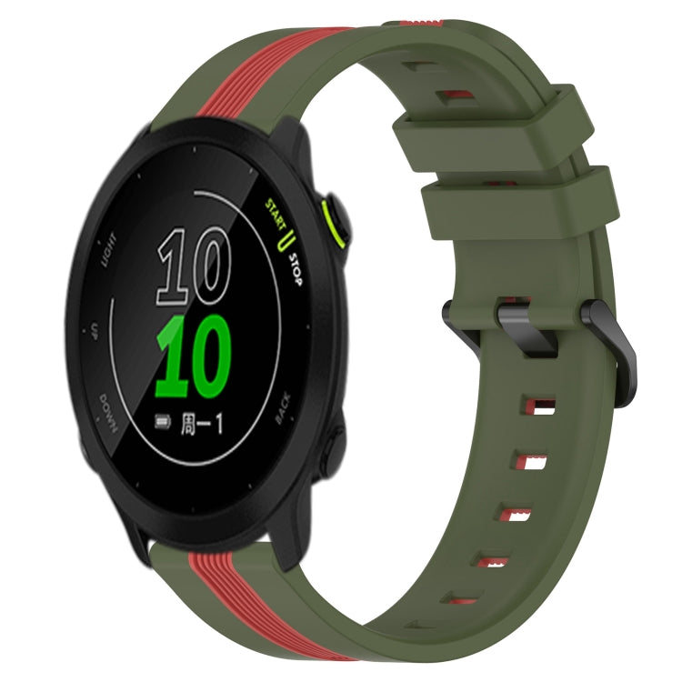For Garmin Forerunner 158 20mm Vertical Two-Color Silicone Watch Band