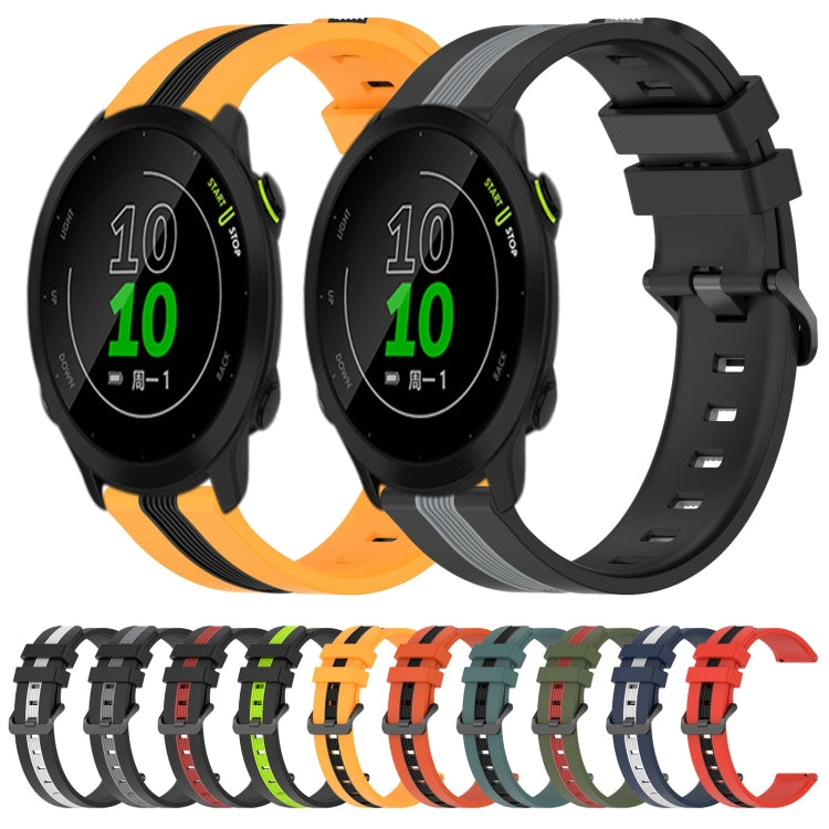 For Garmin Forerunner 158 20mm Vertical Two-Color Silicone Watch Band