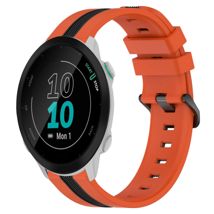 For Garmin Forerunner 55 20mm Vertical Two-Color Silicone Watch Band