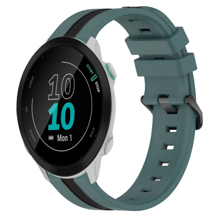 For Garmin Forerunner 55 20mm Vertical Two-Color Silicone Watch Band