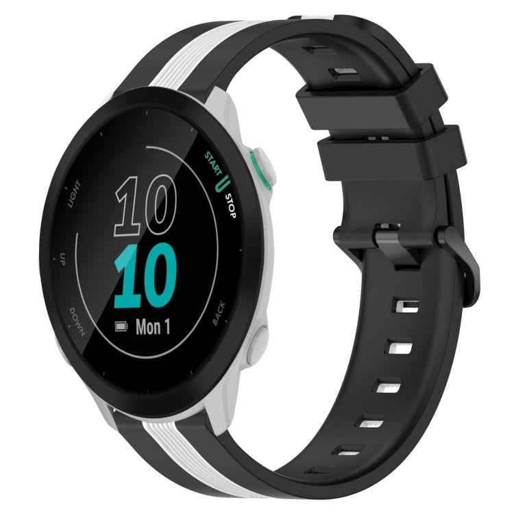 For Garmin Forerunner 55 20mm Vertical Two-Color Silicone Watch Band