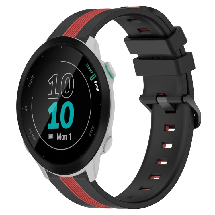 For Garmin Forerunner 55 20mm Vertical Two-Color Silicone Watch Band