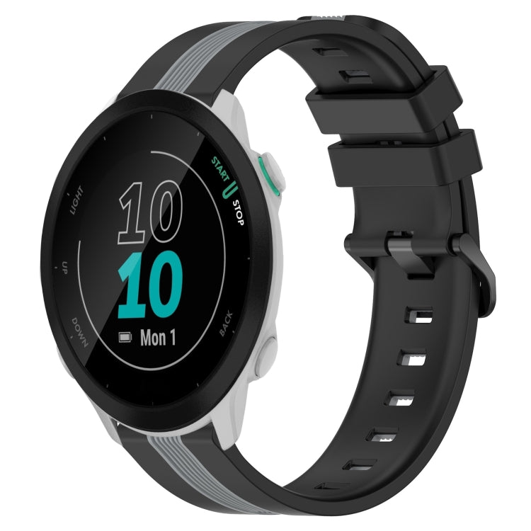 For Garmin Forerunner 55 20mm Vertical Two-Color Silicone Watch Band