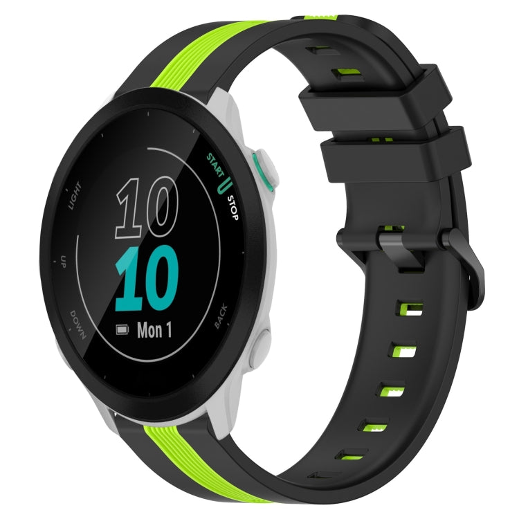 For Garmin Forerunner 55 20mm Vertical Two-Color Silicone Watch Band