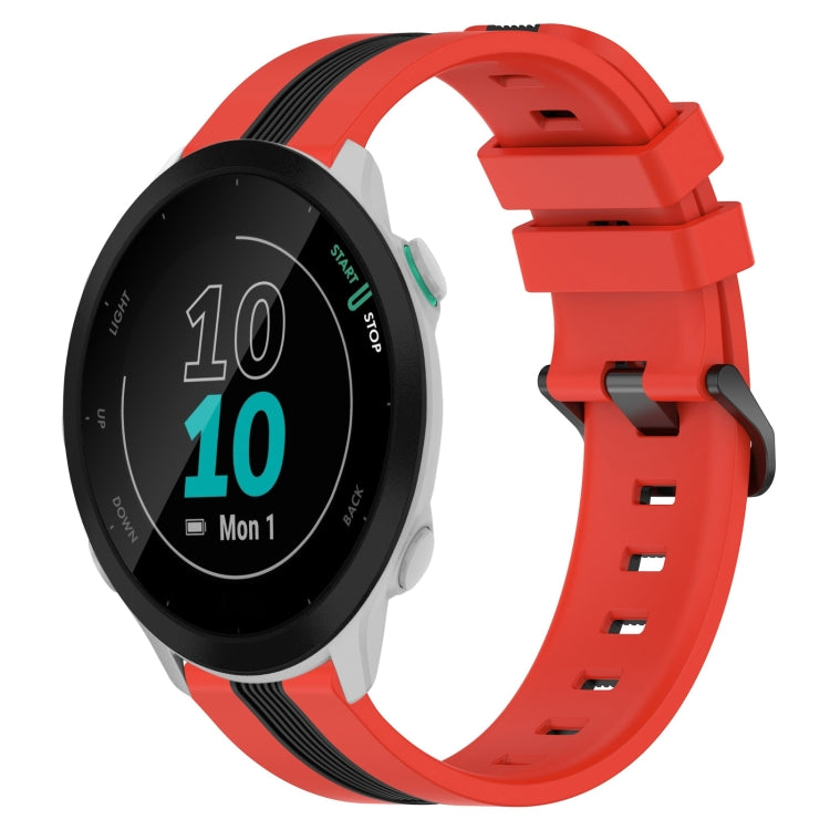 For Garmin Forerunner 55 20mm Vertical Two-Color Silicone Watch Band