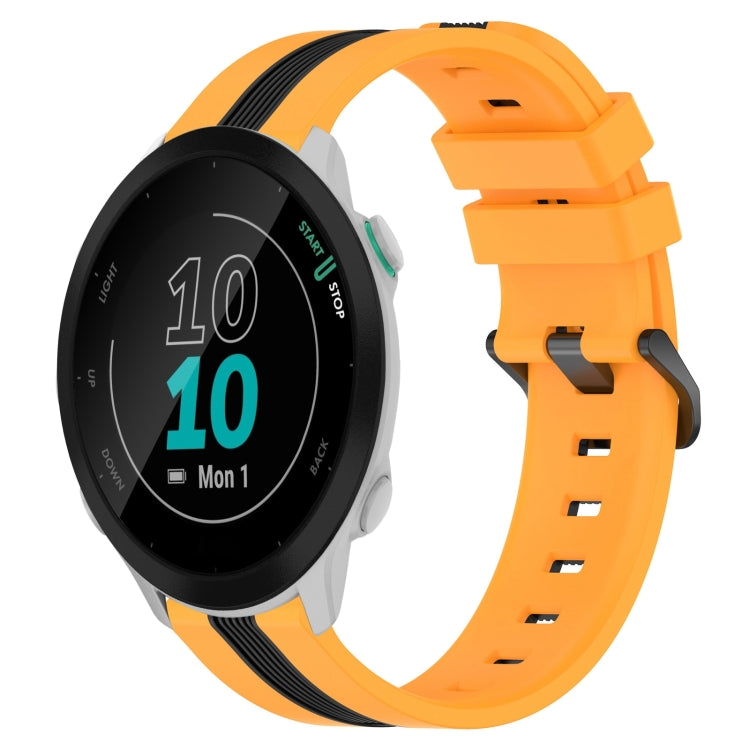 For Garmin Forerunner 55 20mm Vertical Two-Color Silicone Watch Band