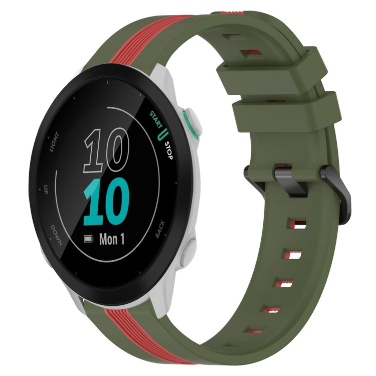 For Garmin Forerunner 55 20mm Vertical Two-Color Silicone Watch Band