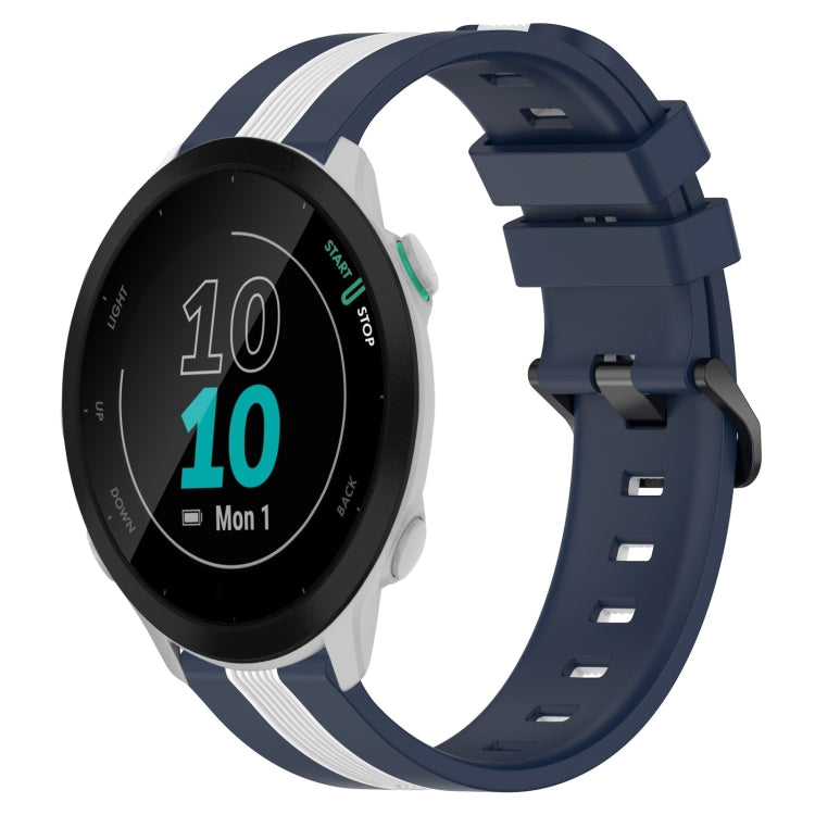 For Garmin Forerunner 55 20mm Vertical Two-Color Silicone Watch Band