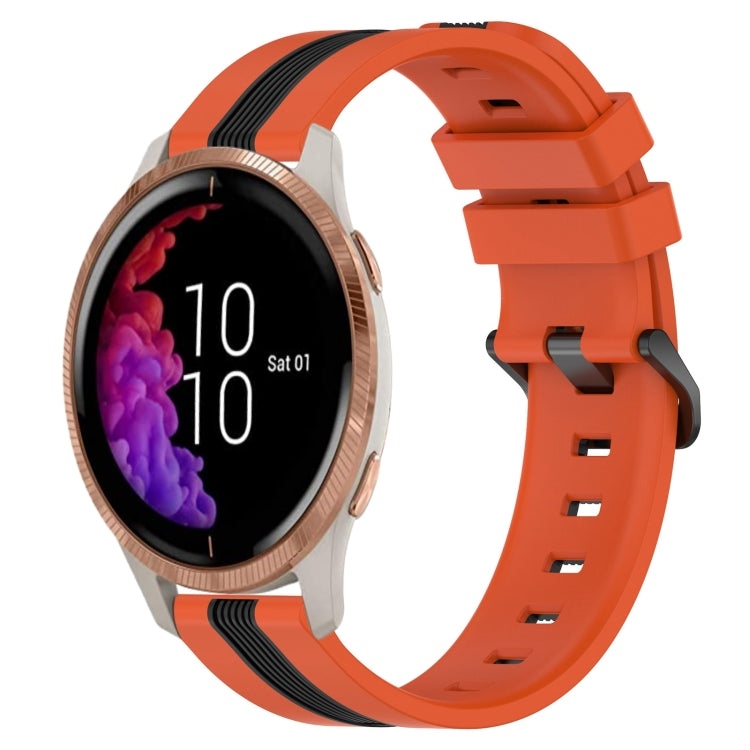 For Garmin Venu 20mm Vertical Two-Color Silicone Watch Band