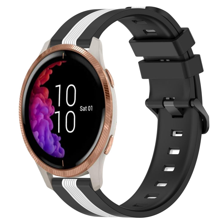 For Garmin Venu 20mm Vertical Two-Color Silicone Watch Band