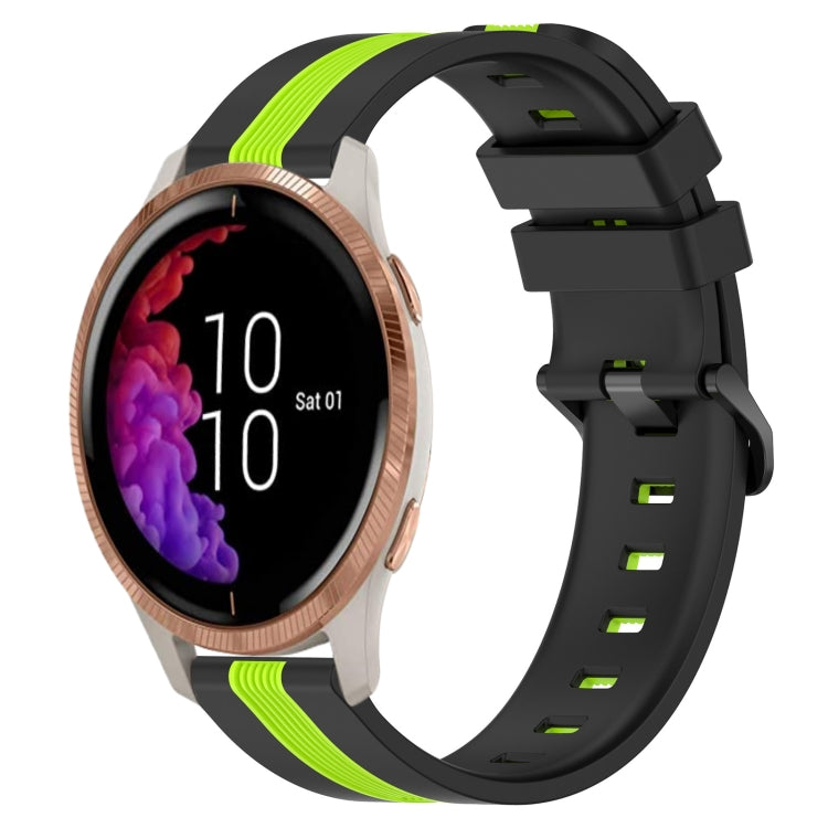 For Garmin Venu 20mm Vertical Two-Color Silicone Watch Band