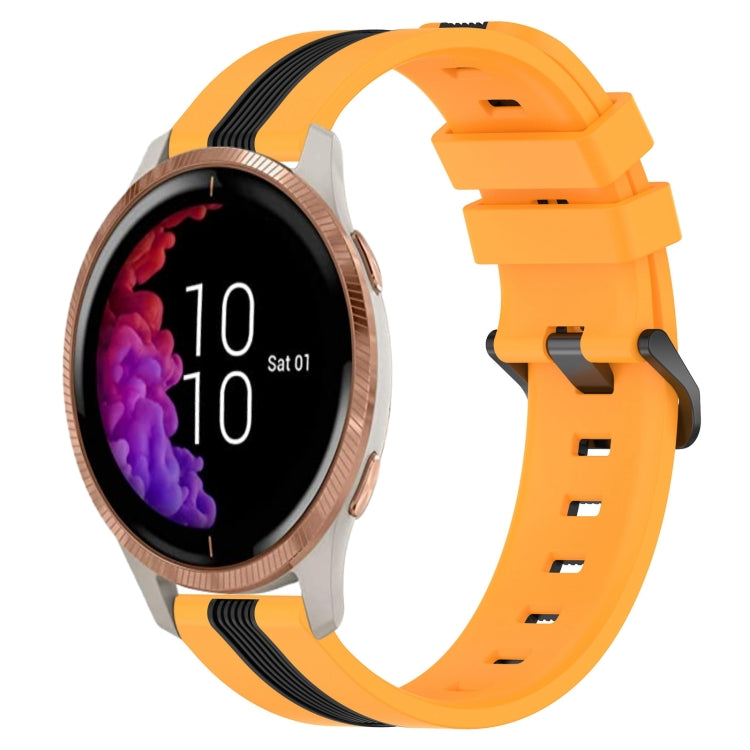 For Garmin Venu 20mm Vertical Two-Color Silicone Watch Band