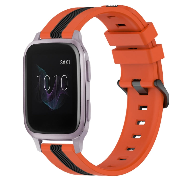 For Garmin Venu SQ 20mm Vertical Two-Color Silicone Watch Band