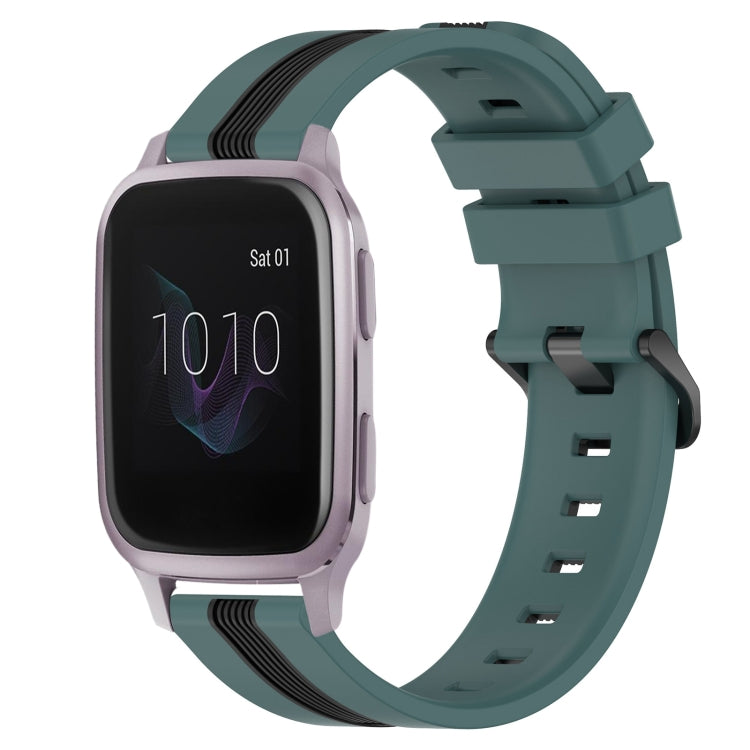 For Garmin Venu SQ 20mm Vertical Two-Color Silicone Watch Band