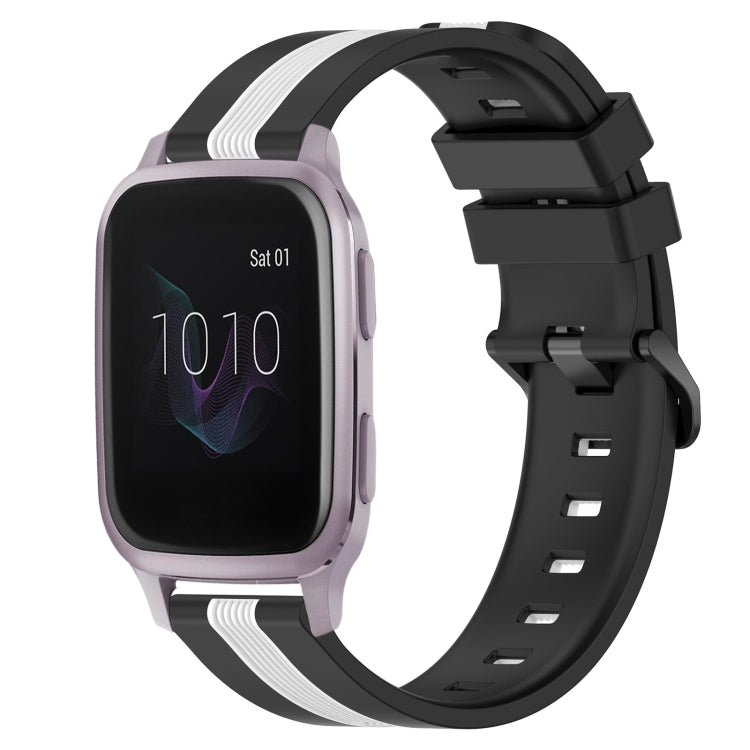 For Garmin Venu SQ 20mm Vertical Two-Color Silicone Watch Band