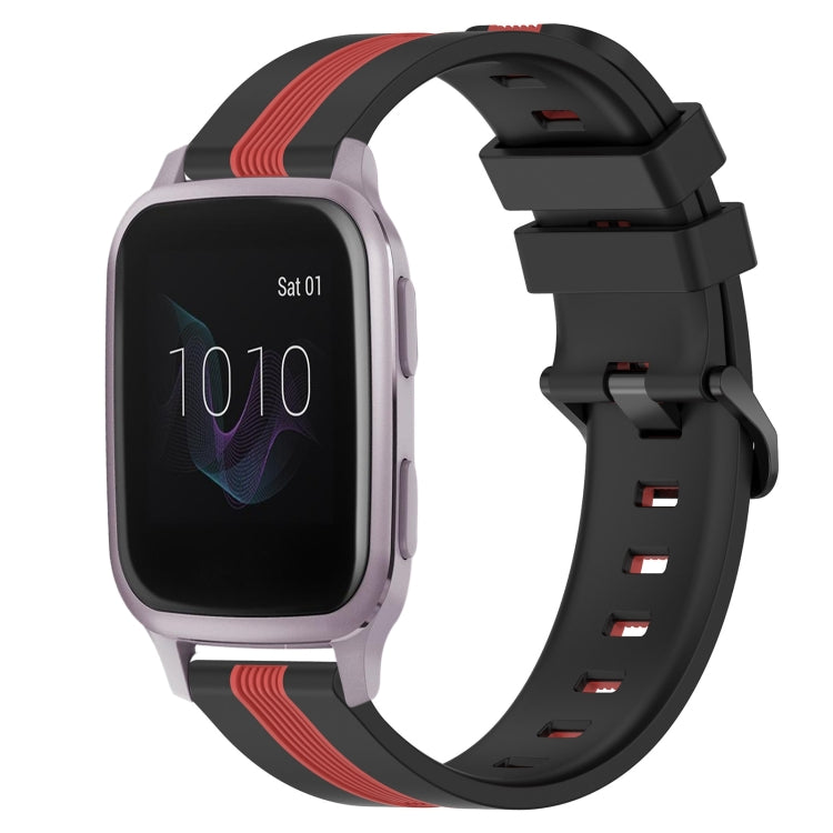 For Garmin Venu SQ 20mm Vertical Two-Color Silicone Watch Band