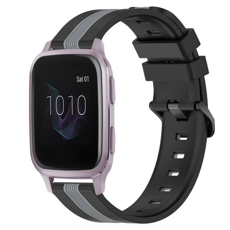 For Garmin Venu SQ 20mm Vertical Two-Color Silicone Watch Band