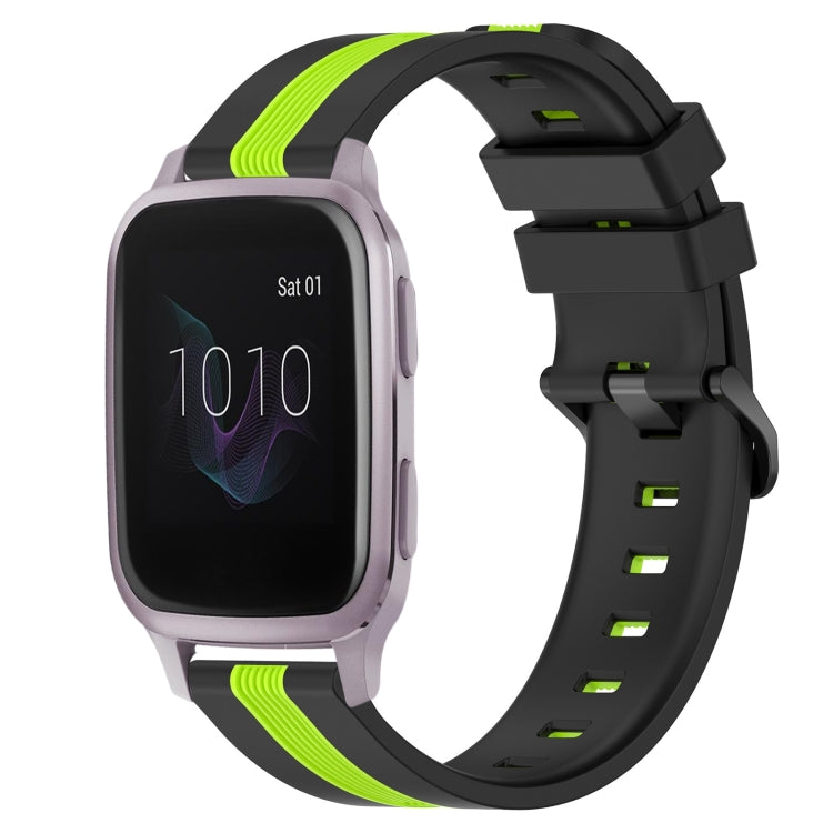 For Garmin Venu SQ 20mm Vertical Two-Color Silicone Watch Band