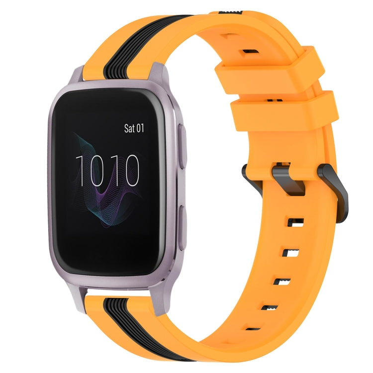 For Garmin Venu SQ 20mm Vertical Two-Color Silicone Watch Band