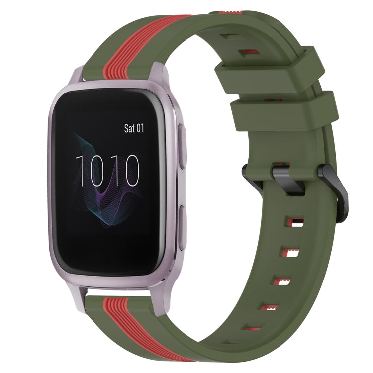 For Garmin Venu SQ 20mm Vertical Two-Color Silicone Watch Band