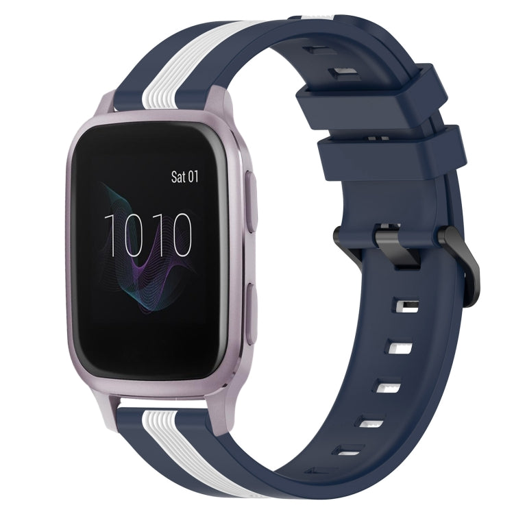 For Garmin Venu SQ 20mm Vertical Two-Color Silicone Watch Band