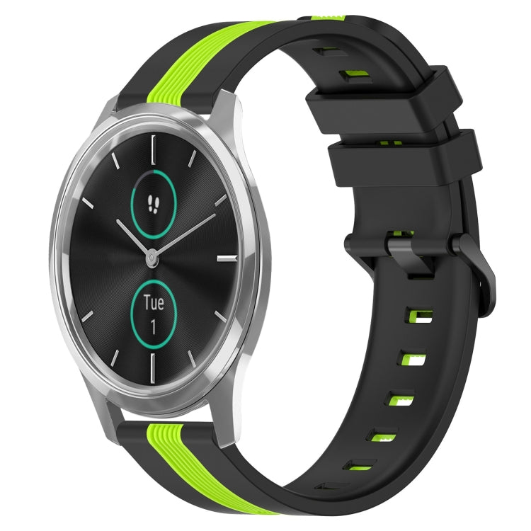 For Garmin Garminmove Luxe 20mm Vertical Two-Color Silicone Watch Band