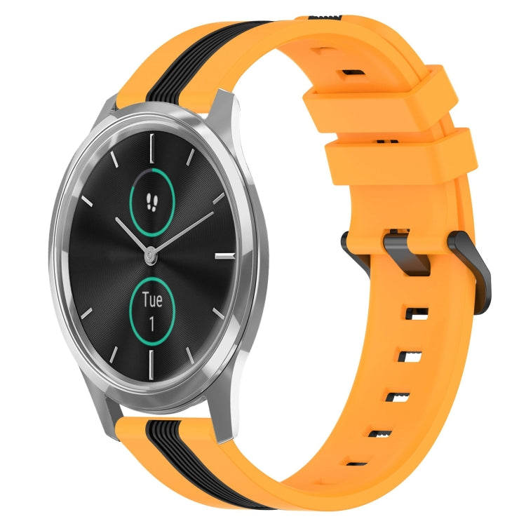 For Garmin Garminmove Luxe 20mm Vertical Two-Color Silicone Watch Band