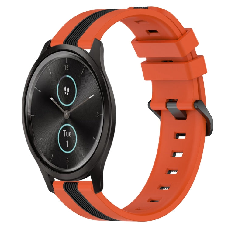 For Garmin Garminmove Style 20mm Vertical Two-Color Silicone Watch Band