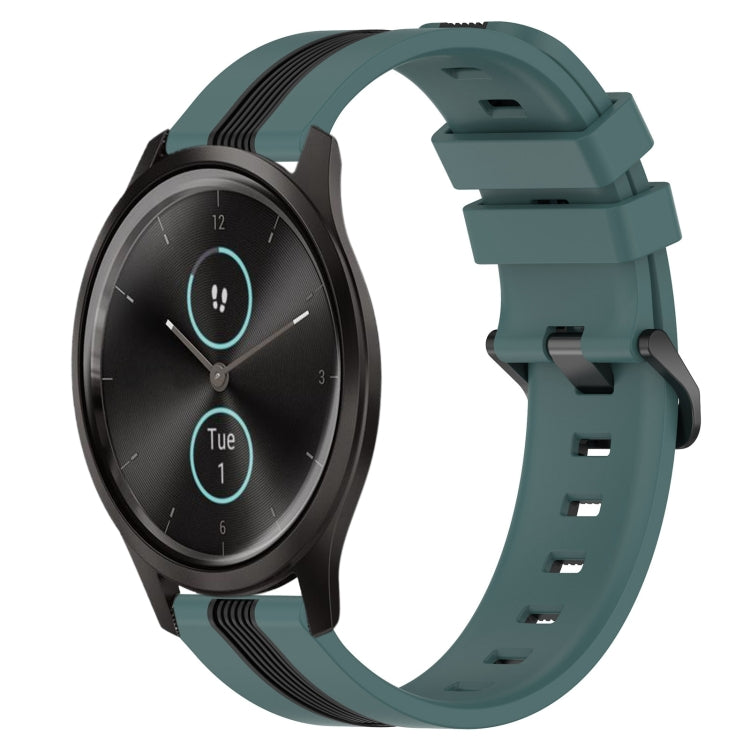 For Garmin Garminmove Style 20mm Vertical Two-Color Silicone Watch Band