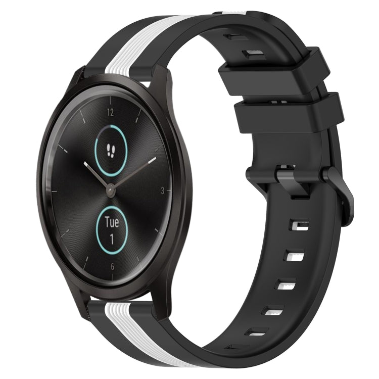 For Garmin Garminmove Style 20mm Vertical Two-Color Silicone Watch Band