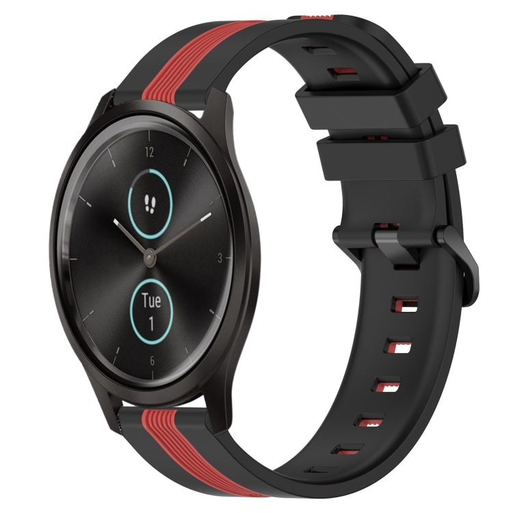 For Garmin Garminmove Style 20mm Vertical Two-Color Silicone Watch Band