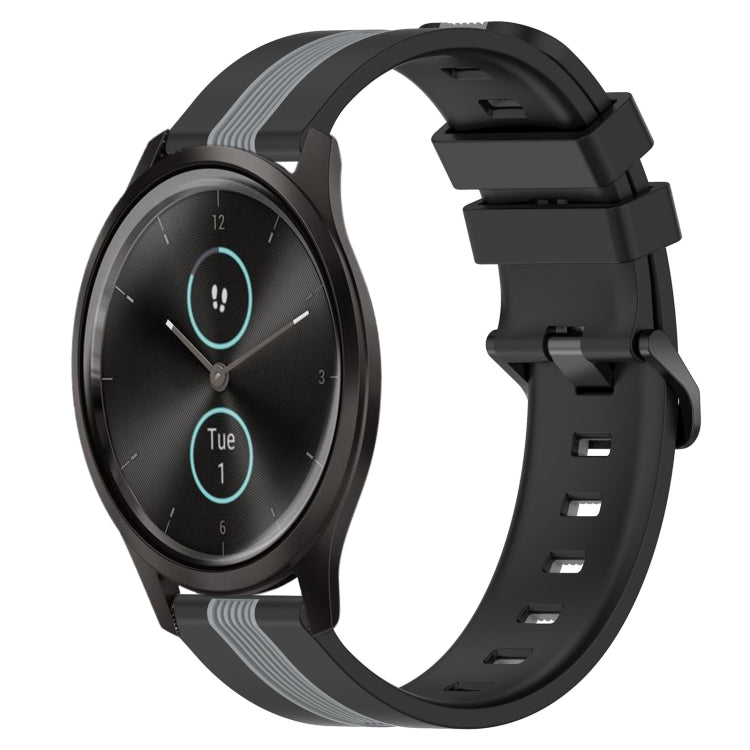 For Garmin Garminmove Style 20mm Vertical Two-Color Silicone Watch Band
