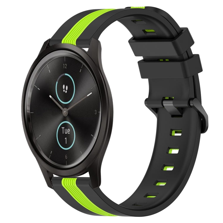 For Garmin Garminmove Style 20mm Vertical Two-Color Silicone Watch Band