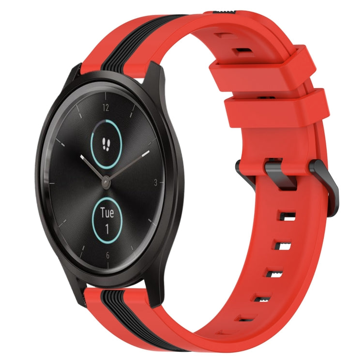 For Garmin Garminmove Style 20mm Vertical Two-Color Silicone Watch Band