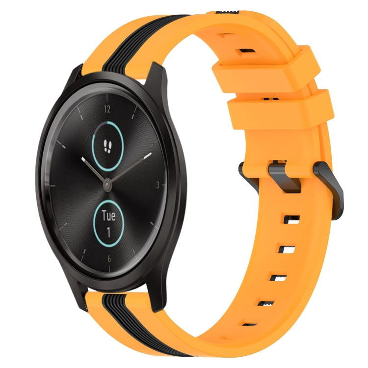 For Garmin Garminmove Style 20mm Vertical Two-Color Silicone Watch Band