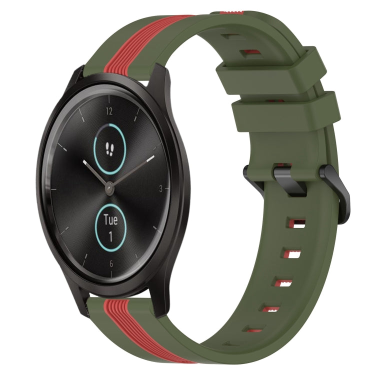For Garmin Garminmove Style 20mm Vertical Two-Color Silicone Watch Band