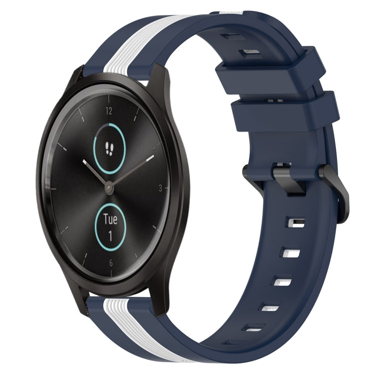 For Garmin Garminmove Style 20mm Vertical Two-Color Silicone Watch Band