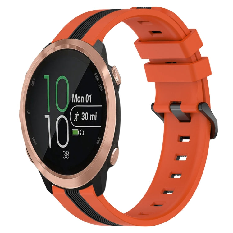 For Garmin Forerunner 645 Music 20mm Vertical Two-Color Silicone Watch Band