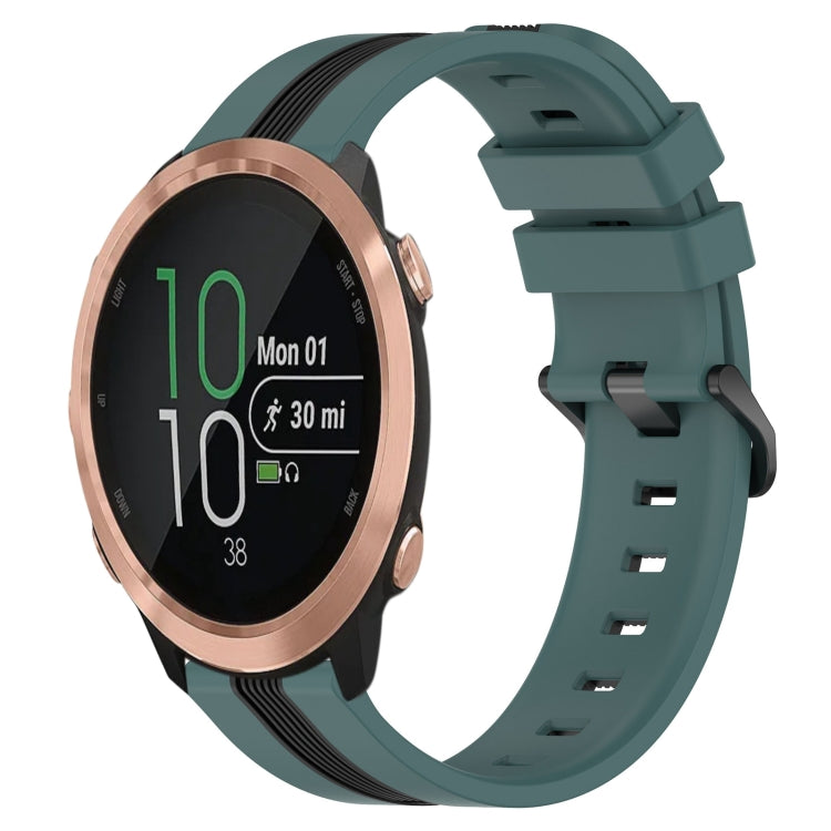 For Garmin Forerunner 645 Music 20mm Vertical Two-Color Silicone Watch Band