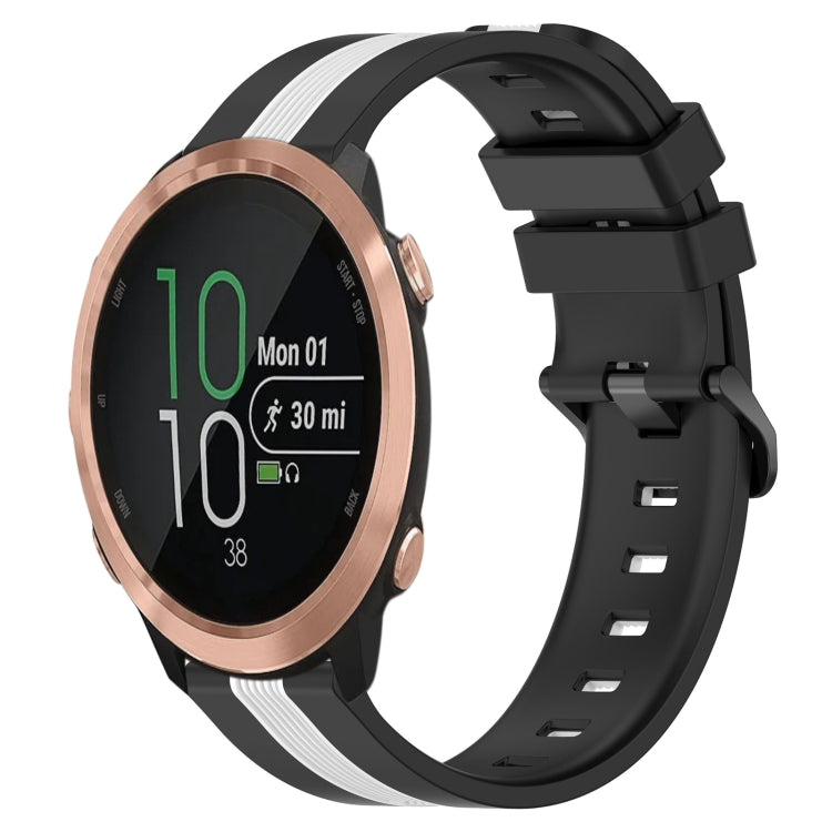 For Garmin Forerunner 645 Music 20mm Vertical Two-Color Silicone Watch Band