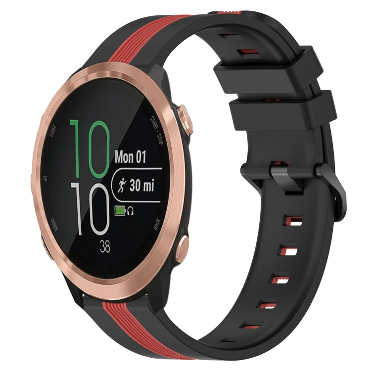 For Garmin Forerunner 645 Music 20mm Vertical Two-Color Silicone Watch Band