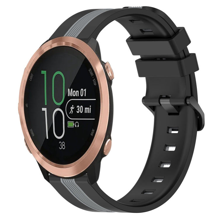 For Garmin Forerunner 645 Music 20mm Vertical Two-Color Silicone Watch Band