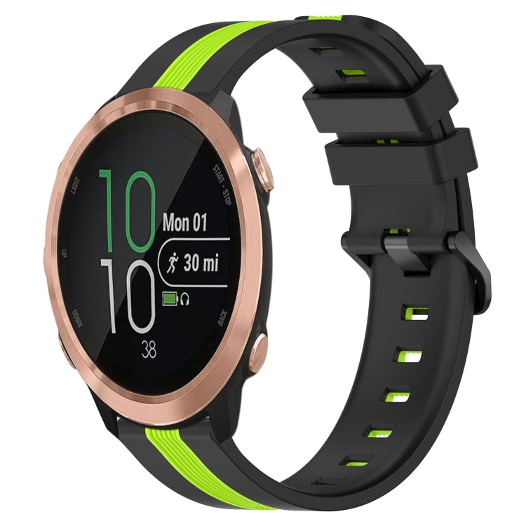 For Garmin Forerunner 645 Music 20mm Vertical Two-Color Silicone Watch Band