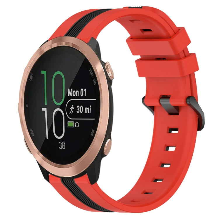 For Garmin Forerunner 645 Music 20mm Vertical Two-Color Silicone Watch Band