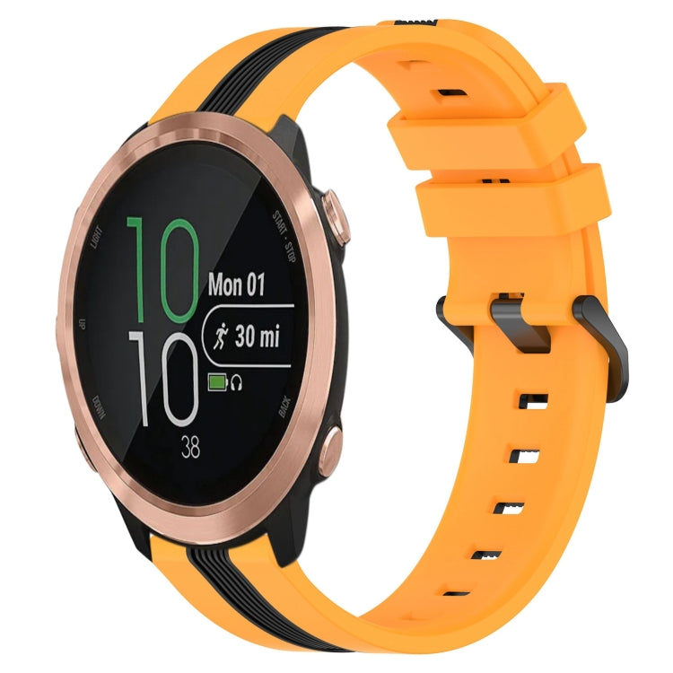 For Garmin Forerunner 645 Music 20mm Vertical Two-Color Silicone Watch Band