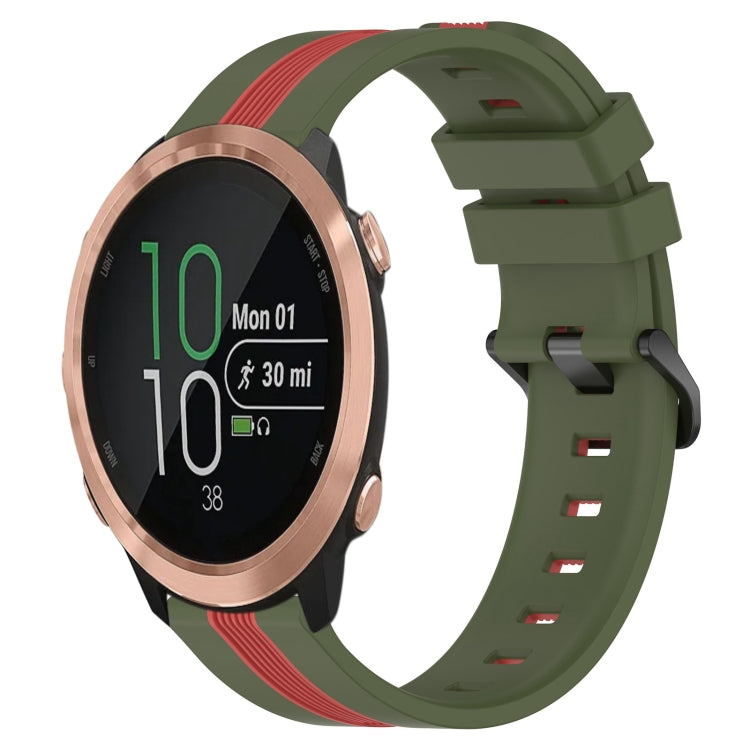 For Garmin Forerunner 645 Music 20mm Vertical Two-Color Silicone Watch Band