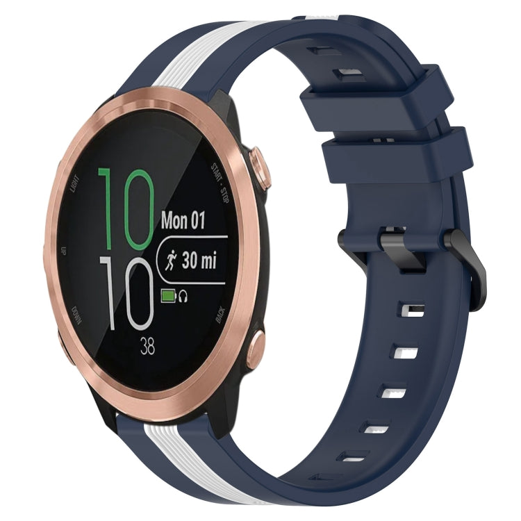 For Garmin Forerunner 645 Music 20mm Vertical Two-Color Silicone Watch Band