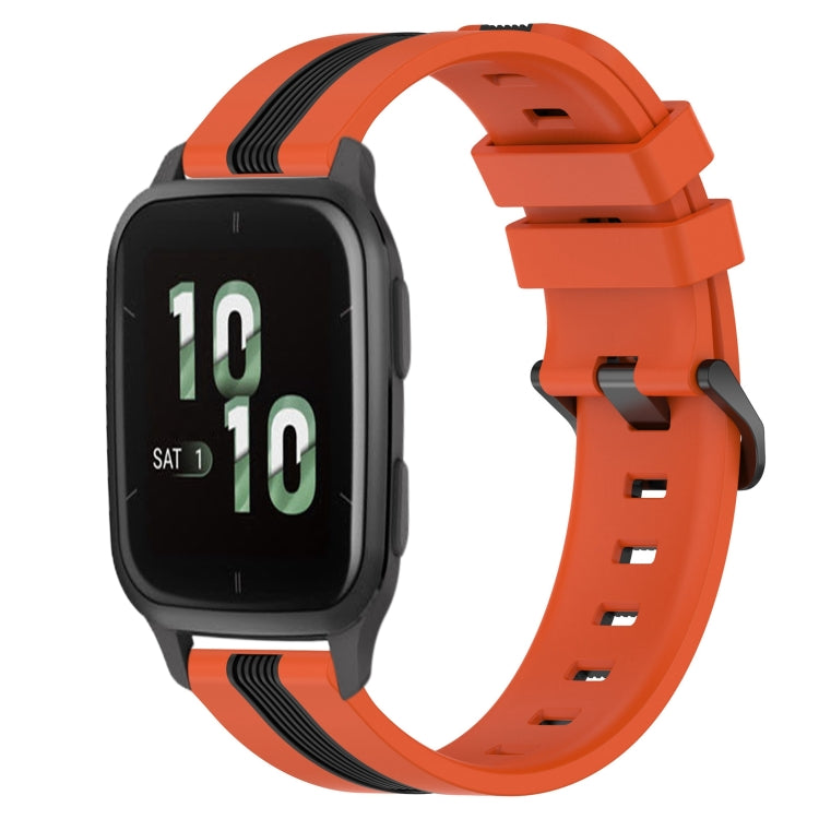 For Garmin Forerunner Sq2 20mm Vertical Two-Color Silicone Watch Band